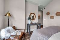 Large Primary Bedroom with Vaulted Ceilings.