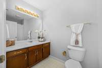 Primary bath with lots of counter space.