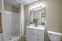 En suite with walk in shower....