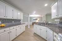Granite countertops and custom backsplash...