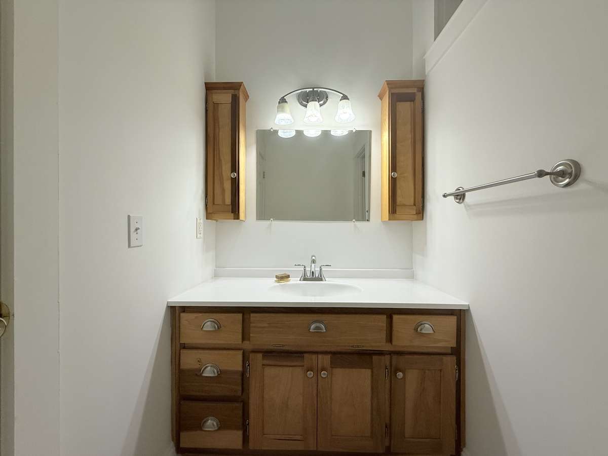 Vanity in primary bedroom