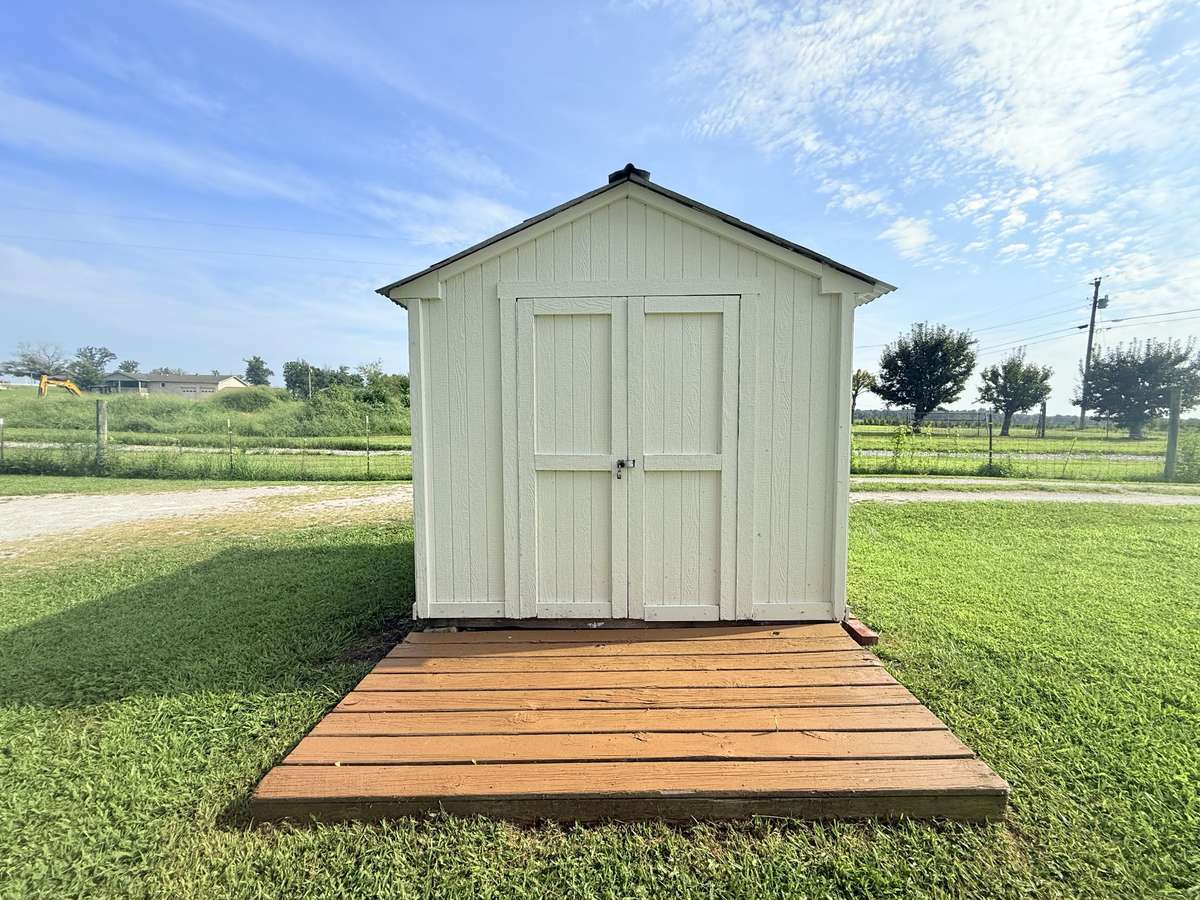 Storage building beside home