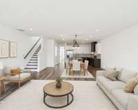 Virtually Staged.  Looking towards the kitchen.