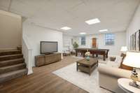 Basement Den. This level also has all new paint and flooring.