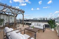 The rooftop deck. Virtual staging