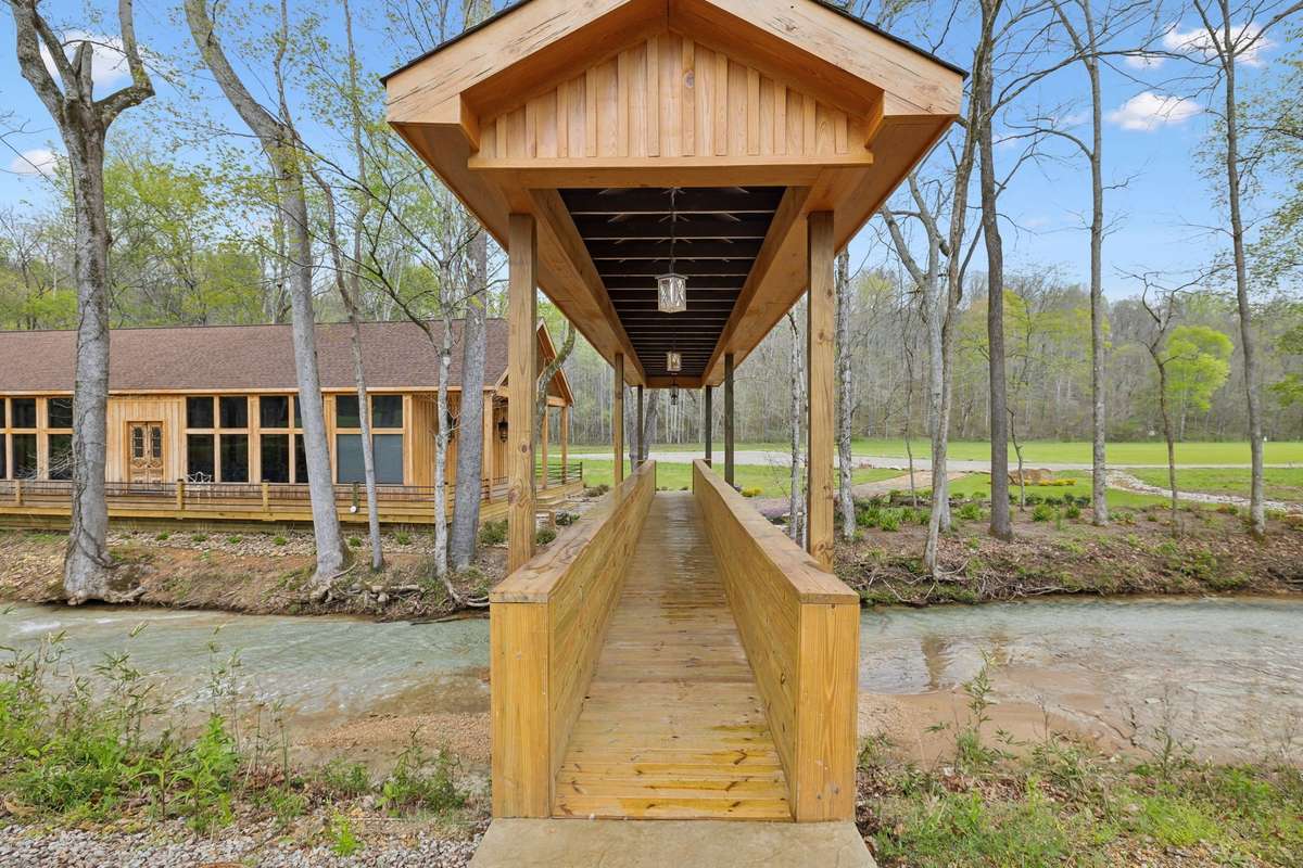Bridge from the main lodge to the venue