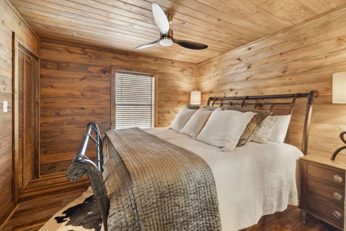 Bedroom 1 of off grid cabin