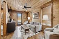 Sitting area in the garage/bunkhouse