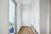 Have a family of shoes, coats, bags, etc.? Just inside the garage door and side door to the home, this drop zone with full height storage cabinets and basketed cubbies is perfect to keep you organized on the daily.