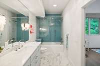 Bedroom 3 - Shower tub with spectacular tiles.