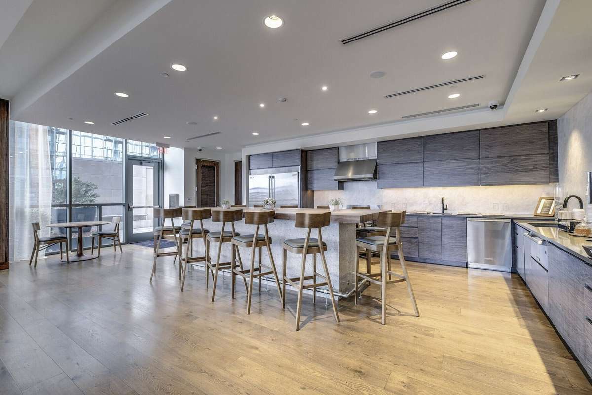 Beautifully appointed catering kitchen with a coffee station