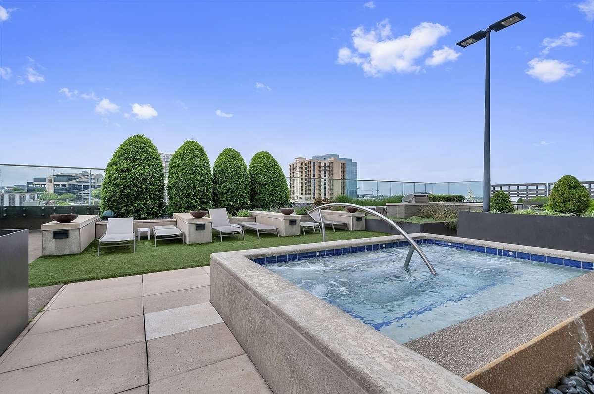 The pool deck has a hot tub and fire pits for your total relaxation!
