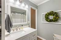 Primary bathroom plumbed for 2 sinks