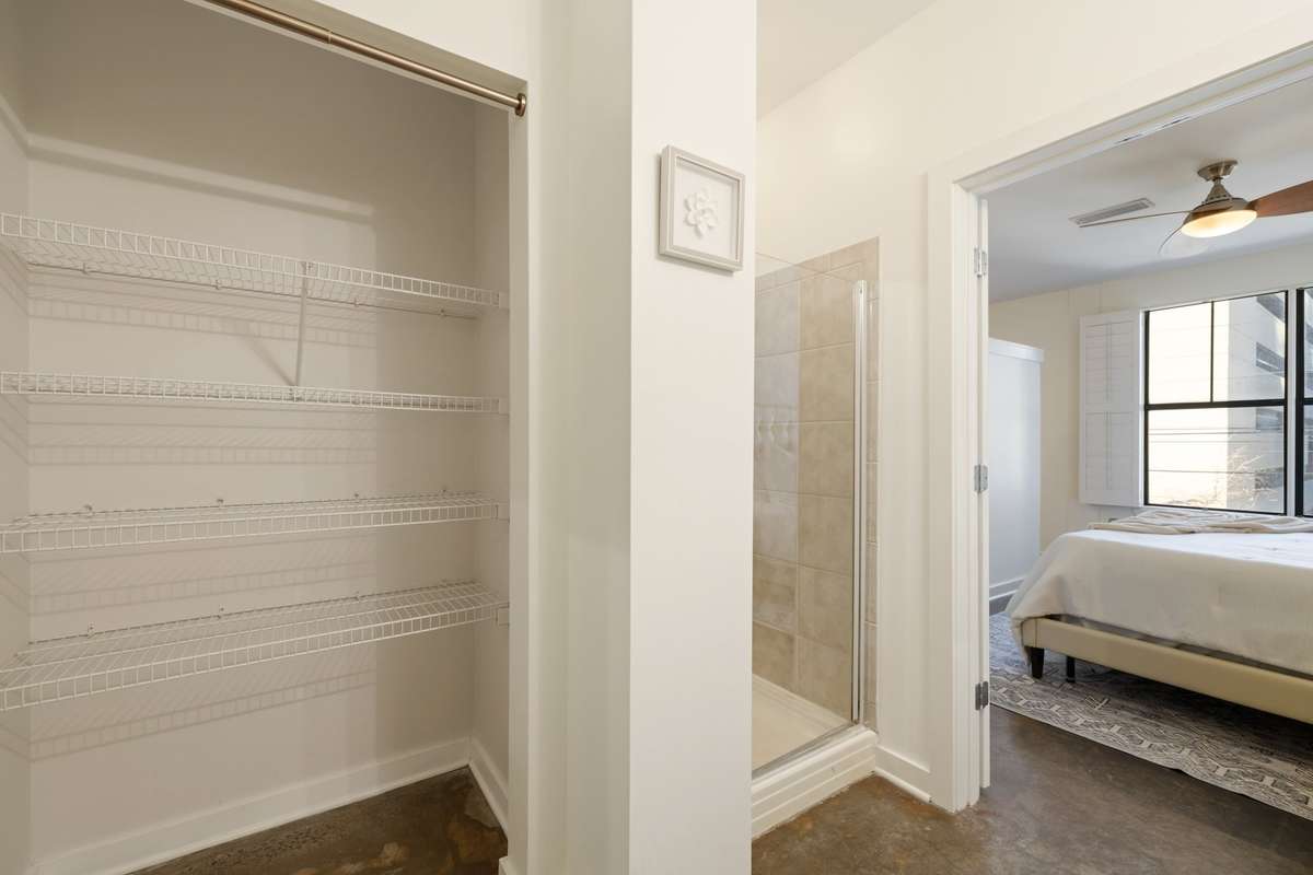 Massive linen closet that could be used as additional primary closet space if desired.