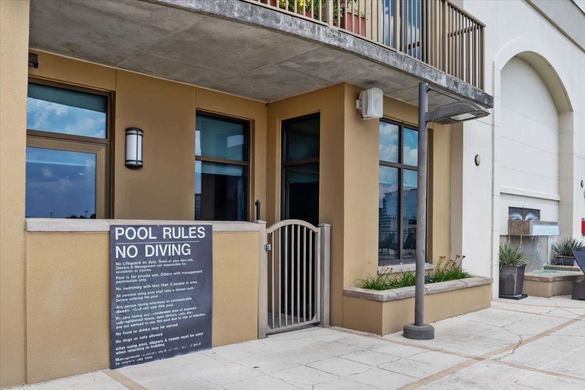 Another view of the unit's back door showing the proximity to amenities.