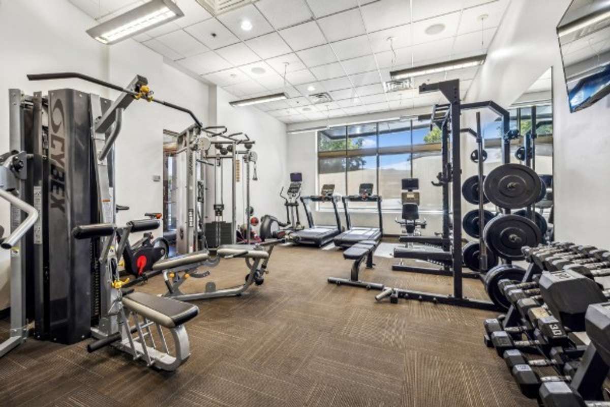 Weight room on the first floor.
