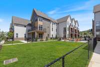 Fenced dog park. This community loves it's furry friends.