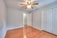 Ceiling fan and large closet in bedroom 3