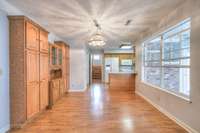 Plenty of storage in kitchen nook/eating area