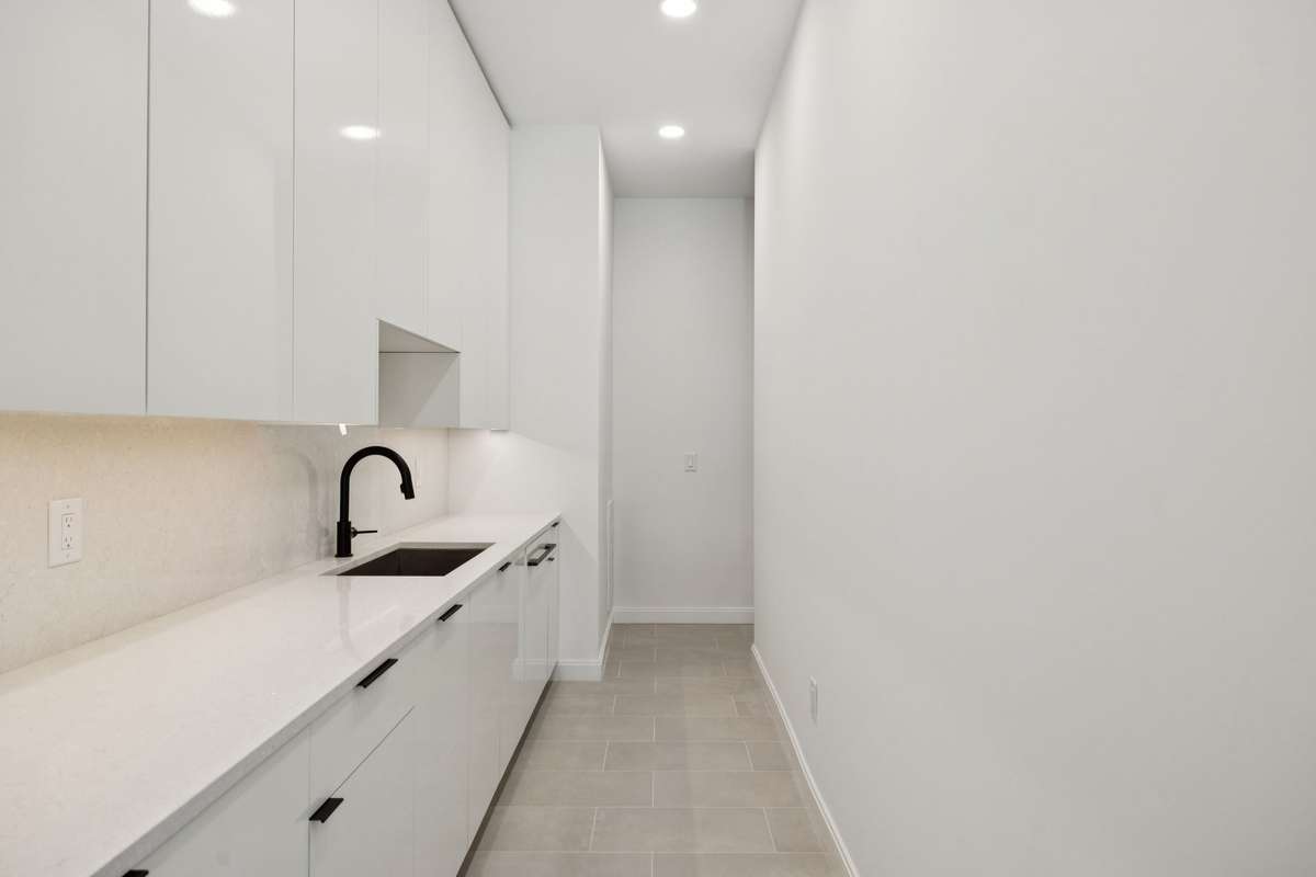 Working Pantry with quartz countertops, acrylic cabinets, sink and second dishwasher