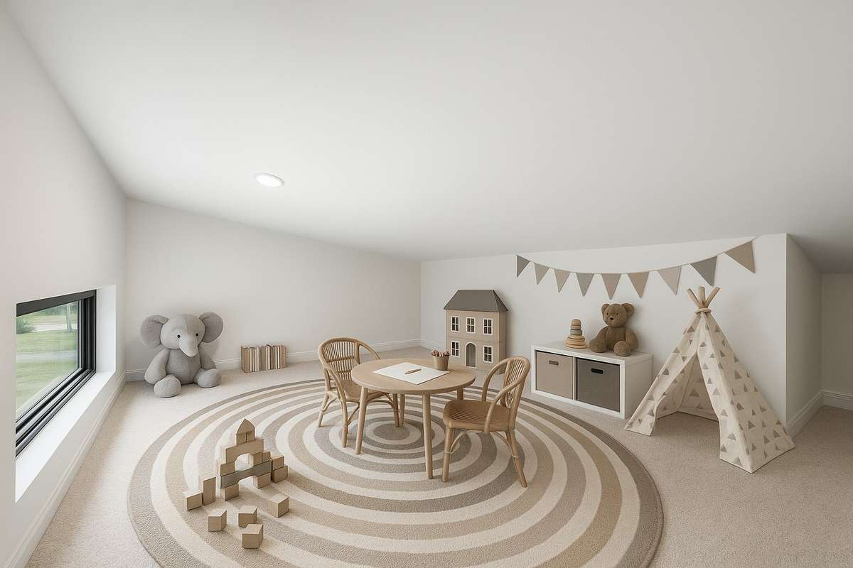 Hidden playroom to be finished - digitally staged