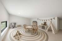 Hidden playroom to be finished - digitally staged