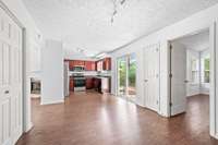 Dining area leads into primary suite