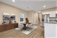virtually staged dining area