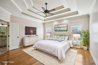Virtually Staged-Take a look at that triple trey ceiling in this huge Primary Suite!