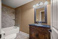 Full bath off of the bonus room.