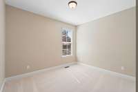 Bedroom 3 located downstairs offers new, eco-friendly carpet and a large closet.