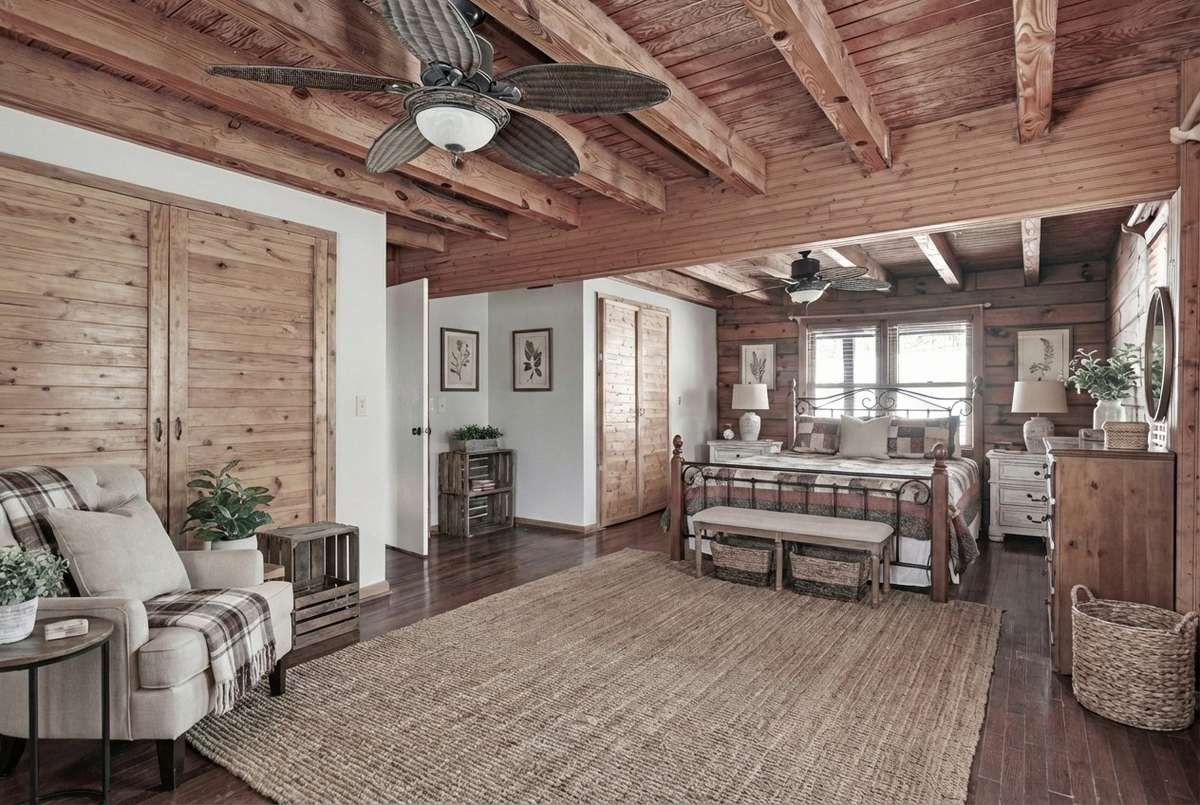 Primary bedroom shown in digitally enhanced image, highlighting space and layout. See in person to envision the possibilities!