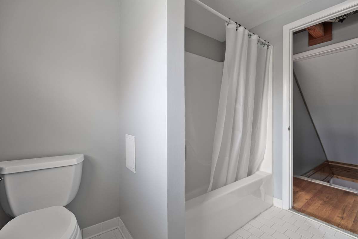 Light-filled, airy bathroom.