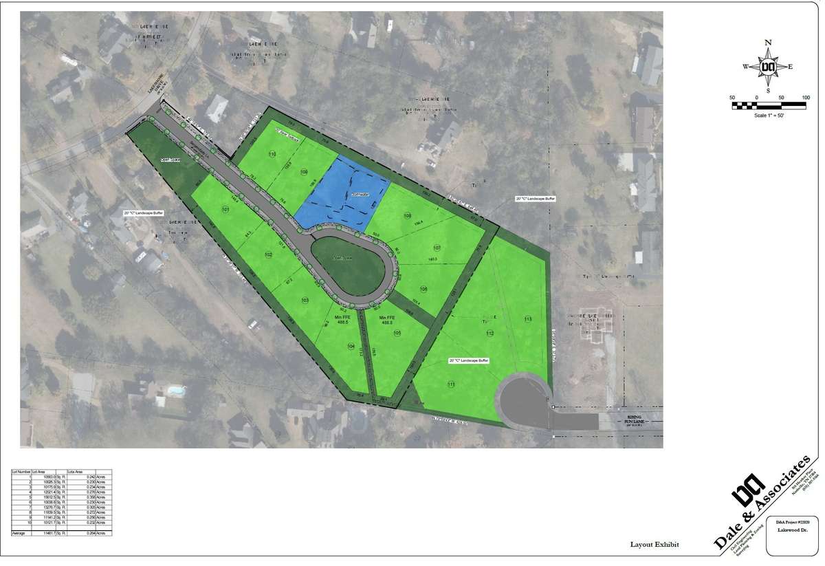 Subdivision site layout