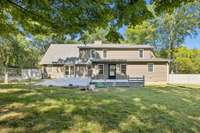 Wonderful backyard with oversized trex deck