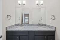 Owner suite bath with double vanity