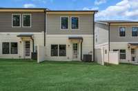 Backyards of the Aspen with the upgrade option of a fenced in 20' by 24' yard.