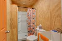 Full bathroom in garage