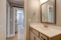 Upstairs powder room