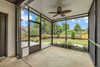 One of the standout features that this home offers is the attached, fully screened in sunroom on the back of the property. With 2 ceiling fans and the pet door already installed, you simply need to decide on what kind of furniture you want out here.