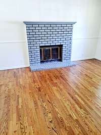 Focal point fireplace in living room