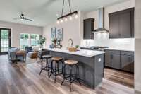 Aspen's Beautiful Open Kitchen Floor Plan with Designer Finishes.  Quartz Countertops and Custom Cabinets.