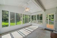 The sun room is a great place to have your morning coffee or relax with a good book.