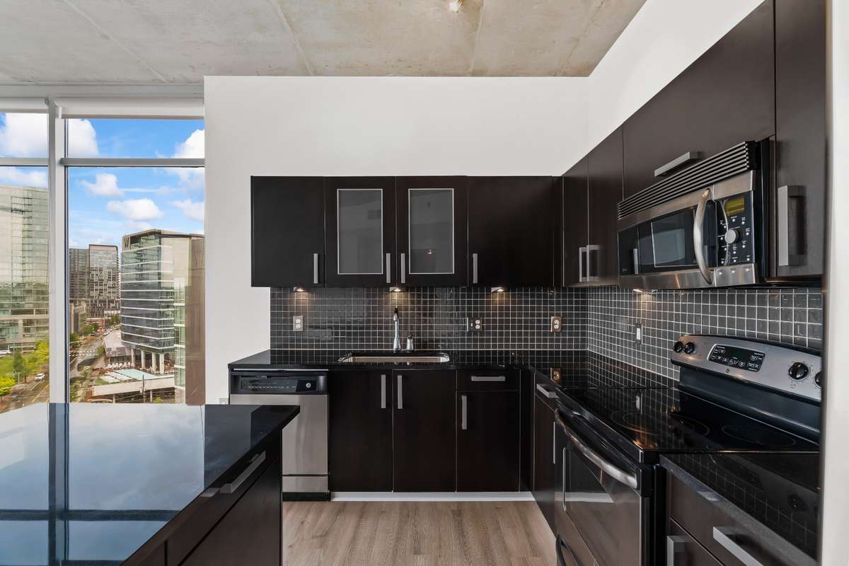 Kitchen island is movable.