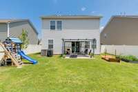 FULLY FENCED BACK YARD.  SWING SET TO REMAIN