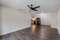 Living space looking into kitchen