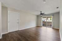 Living area and entrance door