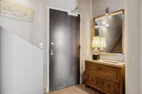 Inviting Foyer with room for chest