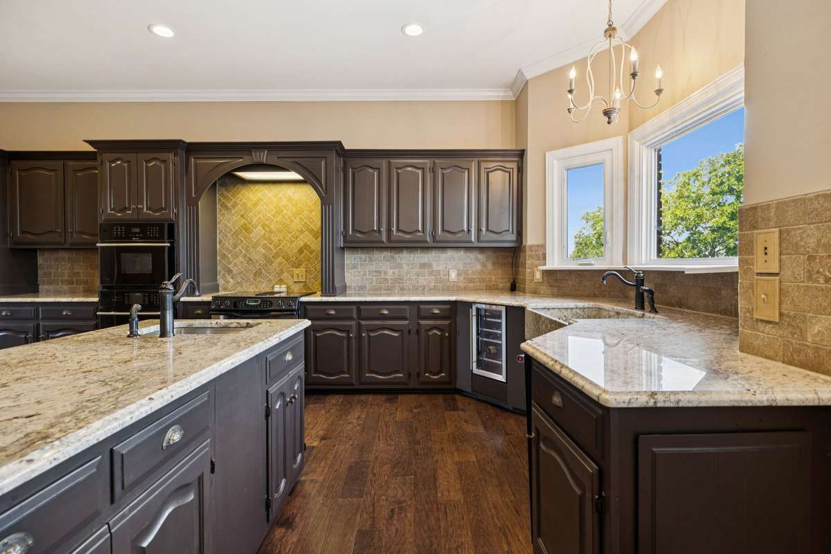 Lake views from the kitchen sink.