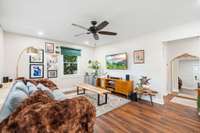 Walk in the front door to an open floorplan.